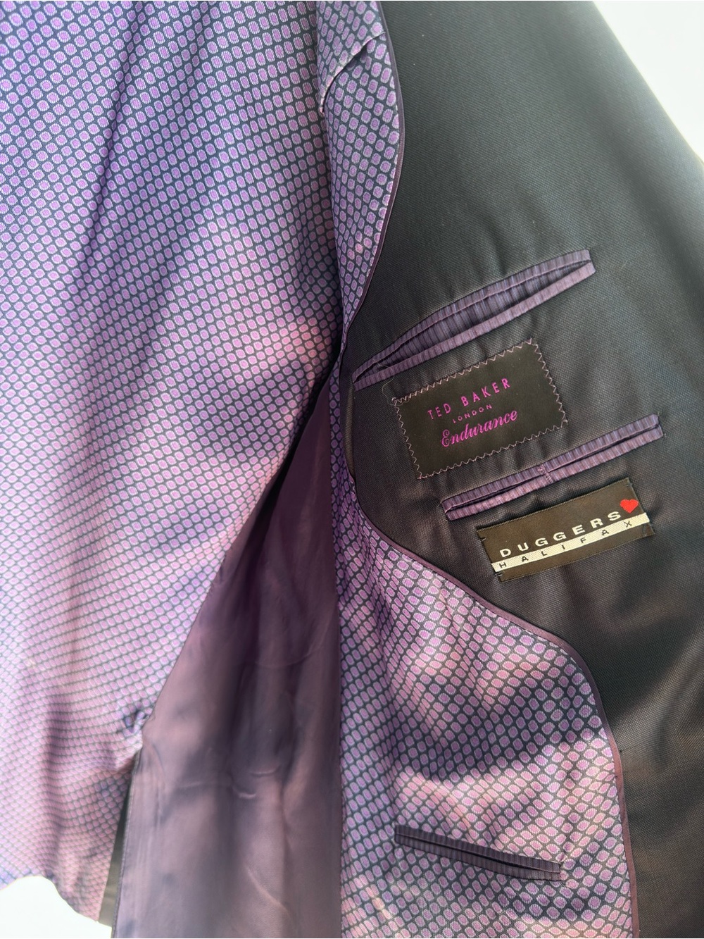 Ted Baker Navy Blazer with Purple Lining
